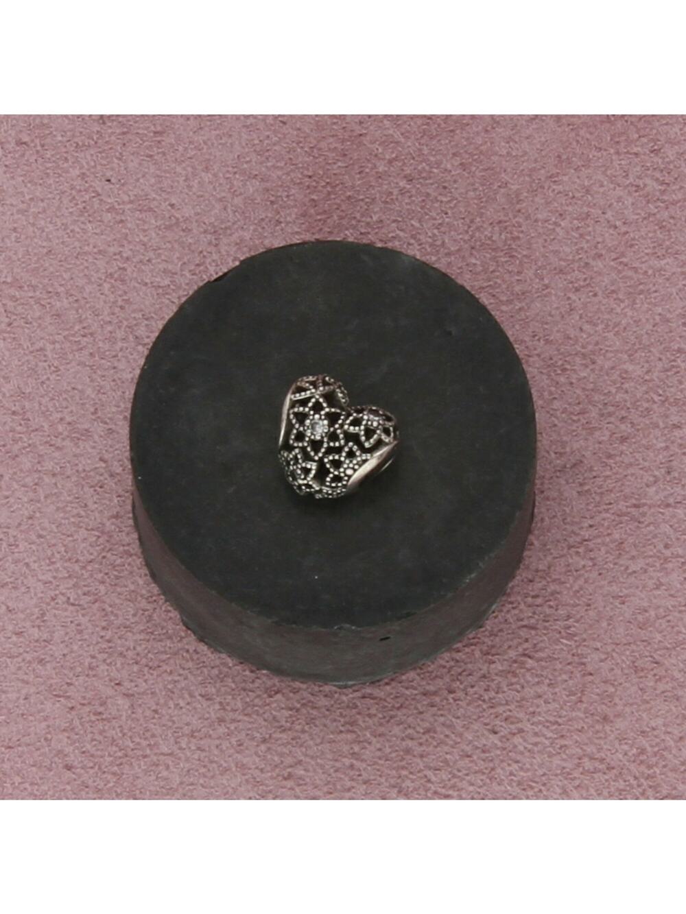 pandora sterling silver cz blooming heart bead charm pendant